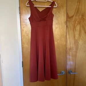 ASOS Coral Midi Dress with Button Detail